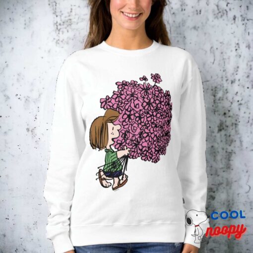 Peanuts Peppermint Patty Pink Bouquet Sweatshirt 3
