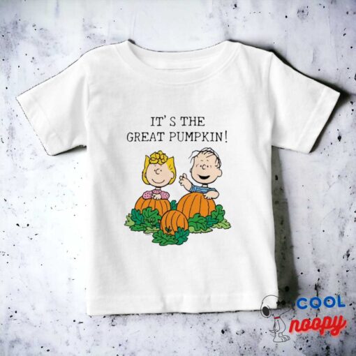 Peanuts Sally Linus In The Pumpkin Field Baby T Shirt 8