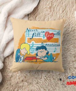 Peanuts Schroeder Lucy Love With A Musician Throw Pillow 8