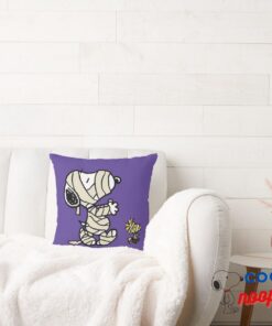 Peanuts Snoopy And Woodstock Mummies Throw Pillow 2