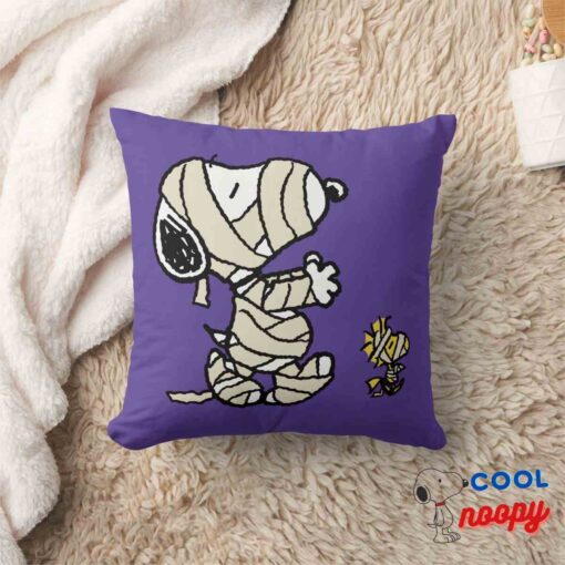 Peanuts Snoopy And Woodstock Mummies Throw Pillow 8