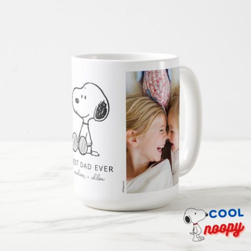 Peanuts Snoopy Best Dad Ever Photo Coffee Mug 15