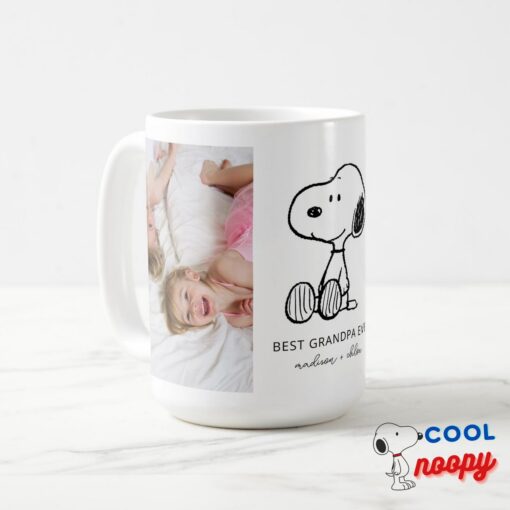 Peanuts Snoopy Best Grandpa Ever Photo Coffee Mug 3