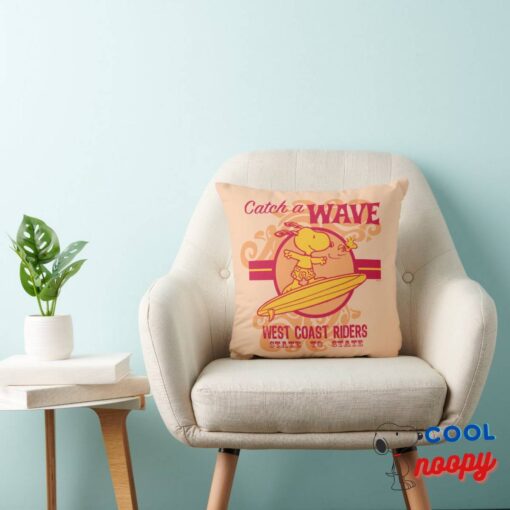 Peanuts Snoopy Catch A Wave West Coast Riders Throw Pillow 3
