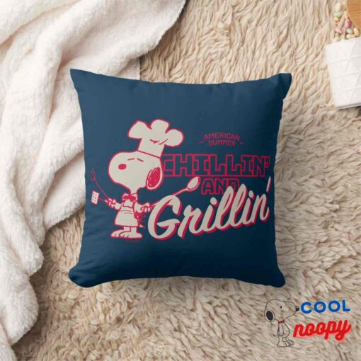 Peanuts Snoopy Chillin And Grillin Throw Pillow 8