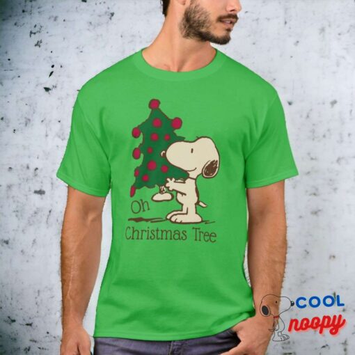 Peanuts Snoopy Christmas Tree T Shirt 2