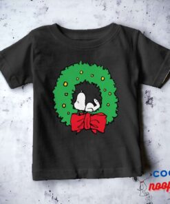 Peanuts Snoopy Christmas Wreath Baby T Shirt 3