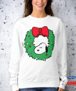 Peanuts Snoopy Christmas Wreath Bow Sweatshirt 15