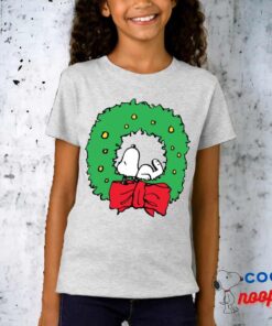 Peanuts Snoopy Christmas Wreath T Shirt 1
