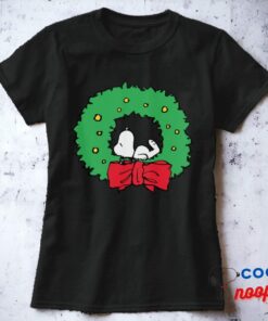Peanuts Snoopy Christmas Wreath T Shirt 11
