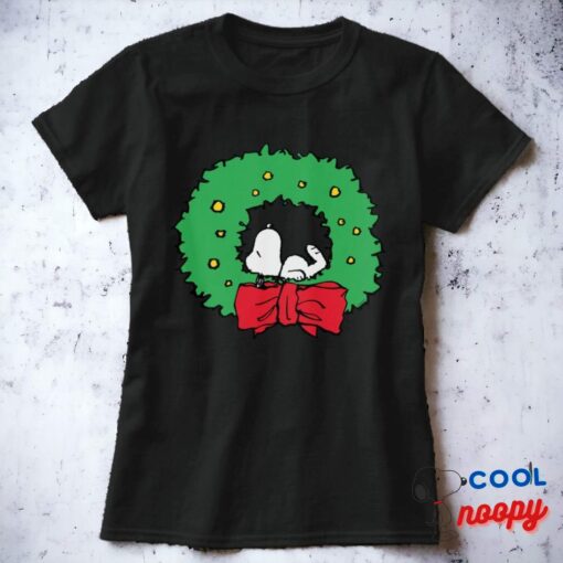 Peanuts Snoopy Christmas Wreath T Shirt 11