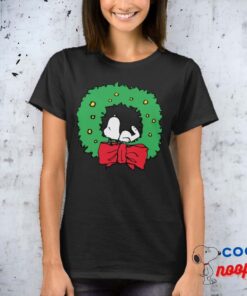 Peanuts Snoopy Christmas Wreath T Shirt 14