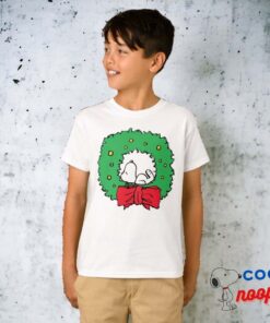 Peanuts Snoopy Christmas Wreath T Shirt 17