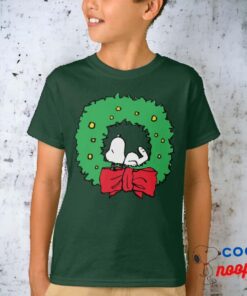 Peanuts Snoopy Christmas Wreath T Shirt 6