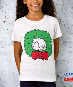 Peanuts Snoopy Christmas Wreath T Shirt 8