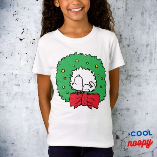Peanuts Snoopy Christmas Wreath T Shirt 8