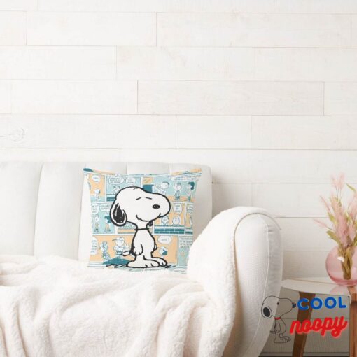 Peanuts Snoopy Comic Pattern Throw Pillow 2