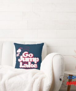 Peanuts Snoopy Go Jump In The Lake Throw Pillow 2