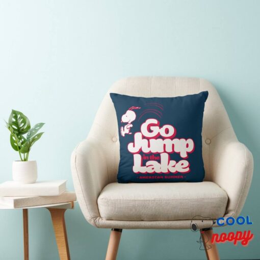 Peanuts Snoopy Go Jump In The Lake Throw Pillow 8