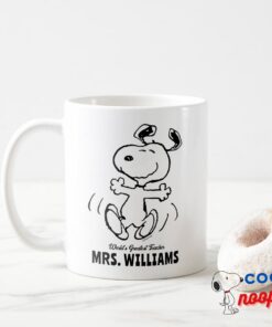 Peanuts Snoopy Greatest Teacher Personalized Coffee Mug 12