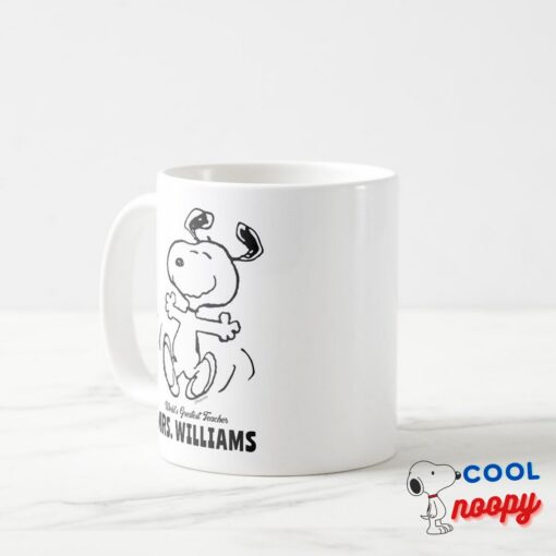Peanuts Snoopy Greatest Teacher Personalized Coffee Mug 14