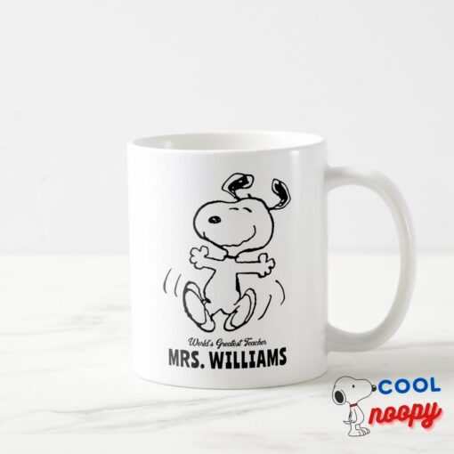 Peanuts Snoopy Greatest Teacher Personalized Coffee Mug 5