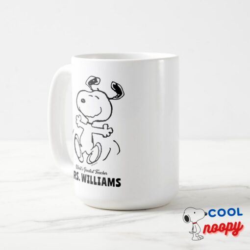 Peanuts Snoopy Greatest Teacher Personalized Coffee Mug 7
