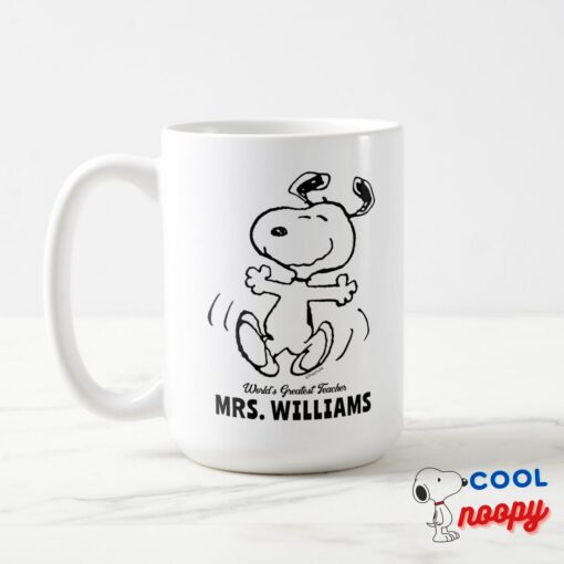 Peanuts Snoopy Greatest Teacher Personalized Coffee Mug 8