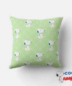 Peanuts Snoopy Green Deco Dreams Pattern Throw Pillow 3