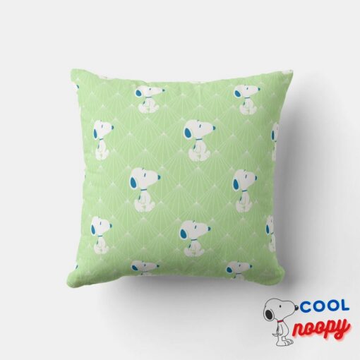Peanuts Snoopy Green Deco Dreams Pattern Throw Pillow 3
