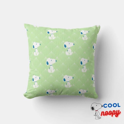 Peanuts Snoopy Green Deco Dreams Pattern Throw Pillow 4
