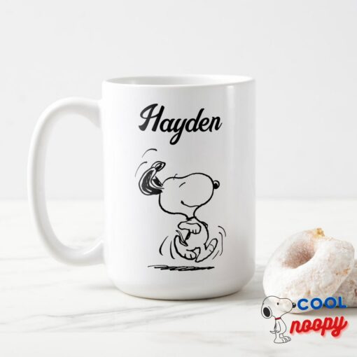 Peanuts Snoopy Happy Dance Add Your Name Mug 15