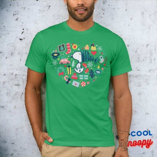 Peanuts Snoopy Holiday Happiness Heart T Shirt 5