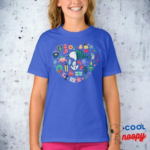 Peanuts Snoopy Holiday Happiness Heart T Shirt 6