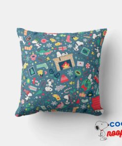 Peanuts Snoopy Holiday Pattern Throw Pillow 4