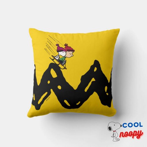 Peanuts Snoopy Linus Sled Ride Throw Pillow 4