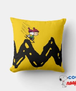 Peanuts Snoopy Linus Sled Ride Throw Pillow 5