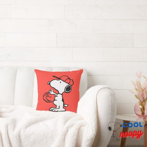 Peanuts Snoopy Making The Catch Throw Pillow 2