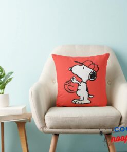 Peanuts Snoopy Making The Catch Throw Pillow 3