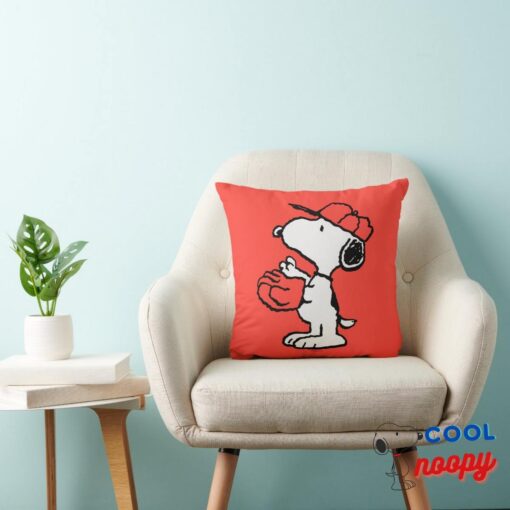 Peanuts Snoopy Making The Catch Throw Pillow 3