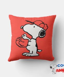 Peanuts Snoopy Making The Catch Throw Pillow 4