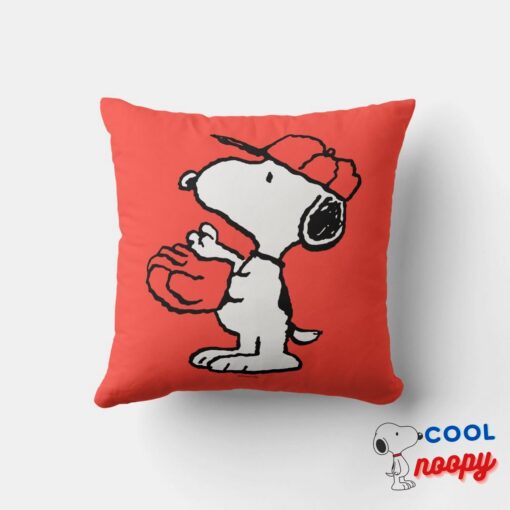 Peanuts Snoopy Making The Catch Throw Pillow 4