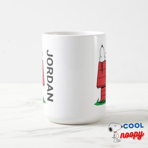 Peanuts Snoopy Napping Add Your Name Mug 4