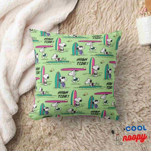 Peanuts Snoopy Ocean High Tide Pattern Throw Pillow 8