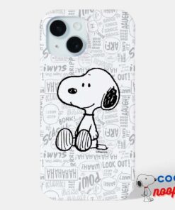 Peanuts Snoopy On Black White Comics Case Mate Iphone Case 8