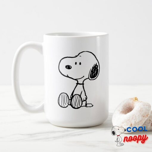 Peanuts Snoopy On Black White Comics Mug 10
