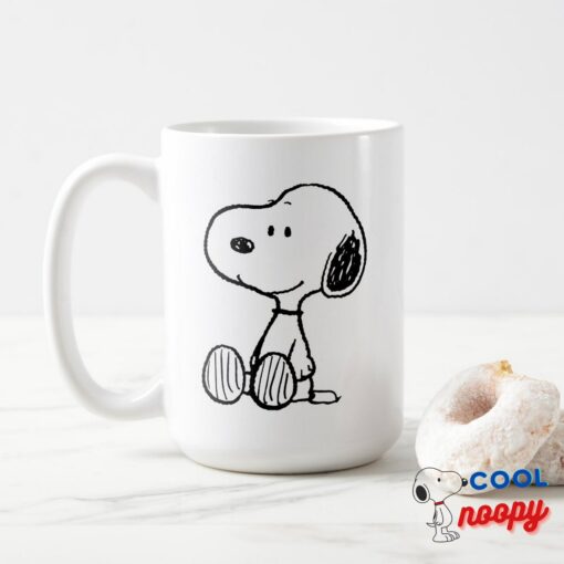 Peanuts Snoopy On Black White Comics Mug 15