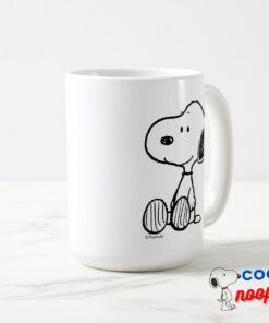 Peanuts Snoopy On Black White Comics Mug 4