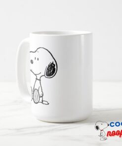Peanuts Snoopy On Black White Comics Mug 5