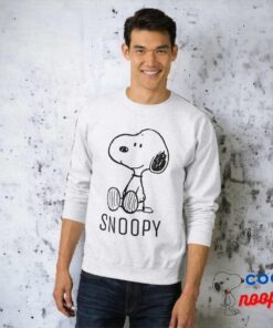 Peanuts Snoopy On Black White Comics Sweatshirt 5